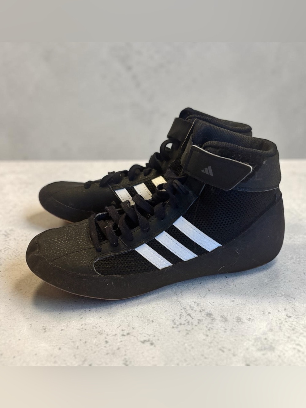 adidas Black and White High-Top Training wrestling Sneakers